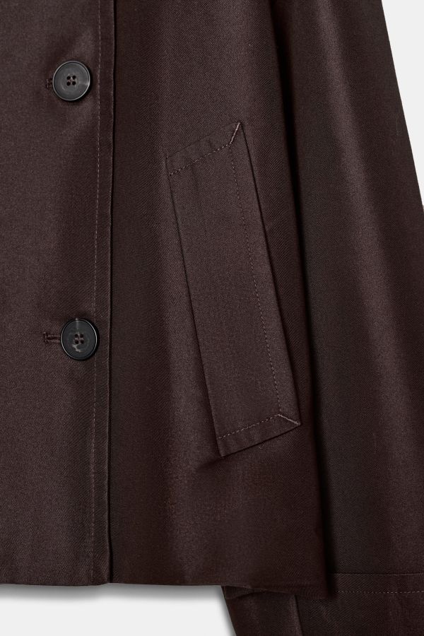 DOUBLE-BREASTED SHORT TRENCH COAT