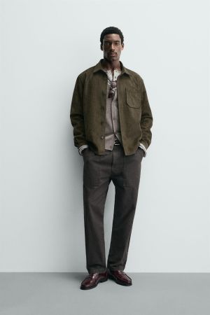 FAUX SUEDE OVERSHIRT