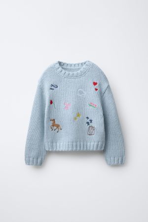 EMBROIDERED KNIT SWEATER