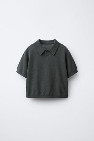 KNIT COTTON LINEN POLO SHIRT