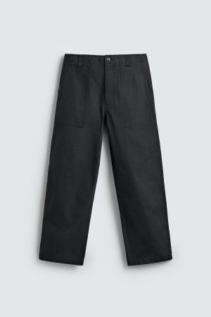 WASHED STRAIGHT FIT PANTS