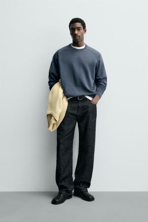 BASIC WASHED CREWNECK SWEATSHIRT