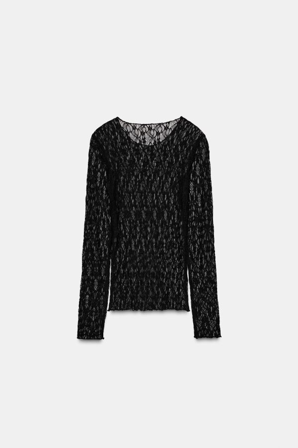 LONG SLEEVE LACE TOP