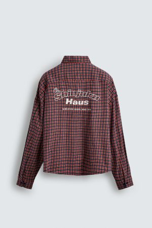 EMBROIDERED PLAID FLANNEL SHIRT
