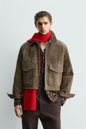 SUEDE LEATHER BOXY FIT JACKET