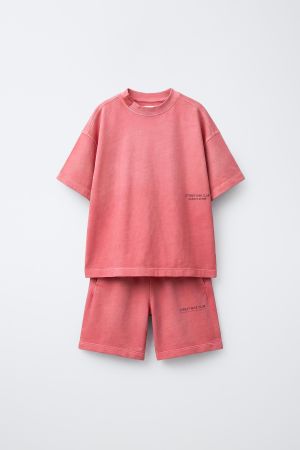 T-SHIRT AND BERMUDA SHORTS SET WITH TEXT