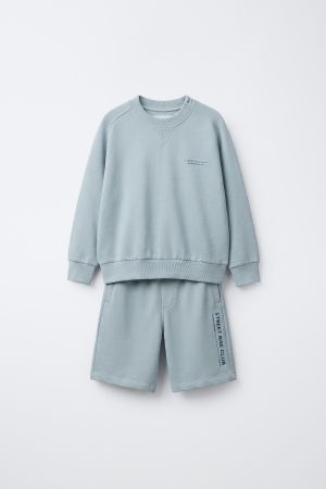 TEXT SWEATSHIRT AND BERMUDA SET