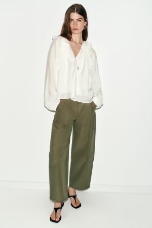 RUFFLED RUCHE BLOUSE