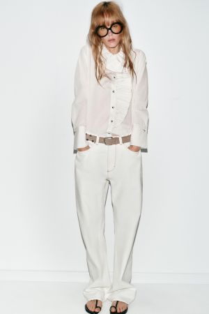 RUFFLED STRIPED SHIRT