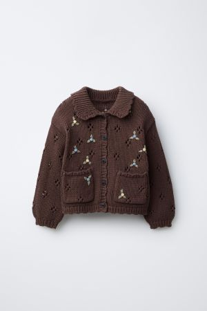 EMBROIDERED KNIT CARDIGAN