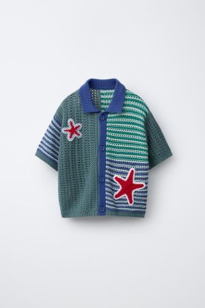 CROCHET KNIT STAR SHIRT