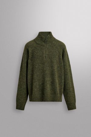 WOOL BLEND QUARTER-ZIP JUMPER
