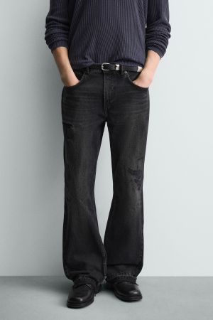 RIPPED FLARE FIT JEANS