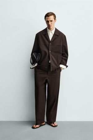 TEXTURED TWILL OVERSHIRT