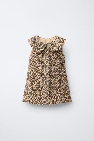 ANIMAL PRINT TWILL DRESS