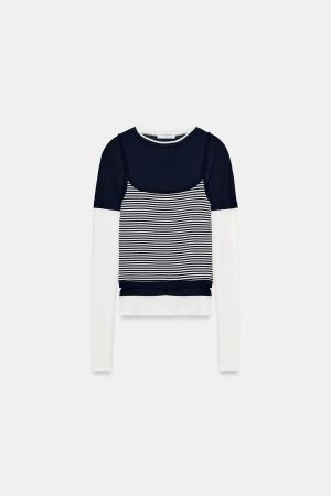 TRIPLE STRIPE EFFECT T-SHIRT