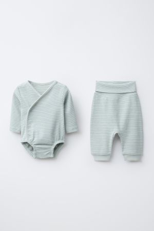 STRIPED SAORUEL BODYSUIT AND PANTS SET