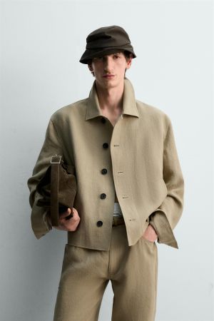 CROPPED FIT 100% LINEN LIMITED EDITION OVERSHIRT