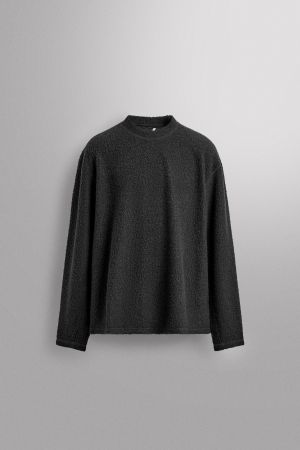 TEXTURED WOOL BLEND SWEATSHIRT