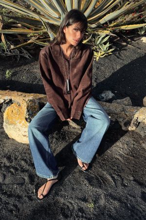 FAUX SUEDE OVERSHIRT