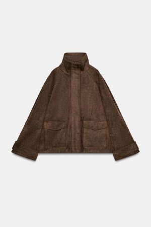 FAUX SUEDE POCKET JACKET