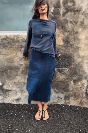 FAUX SUEDE CAPE SKIRT