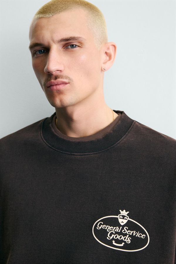 WASHED SWEATSHIRT WITH PRINTED TEXT