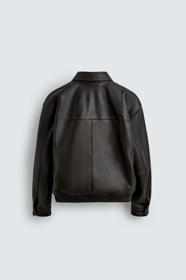AARON LEVINE X ZARA LEATHER BOMBER JACKET