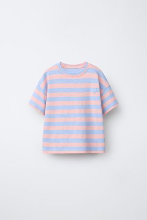 STRIPED FLOWER PATCH T-SHIRT