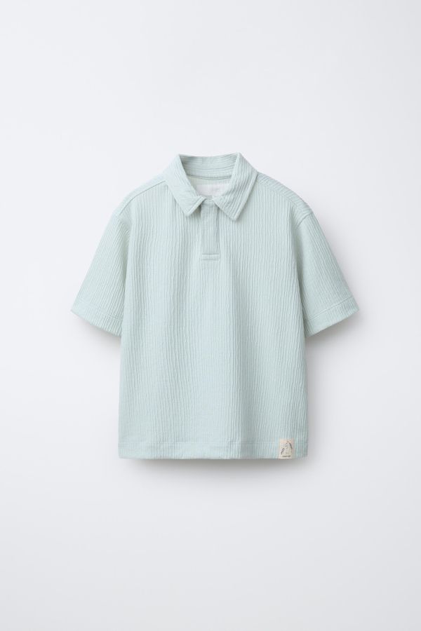 TEXTURED POLO SHIRT AND BERMUDA SHORTS SET