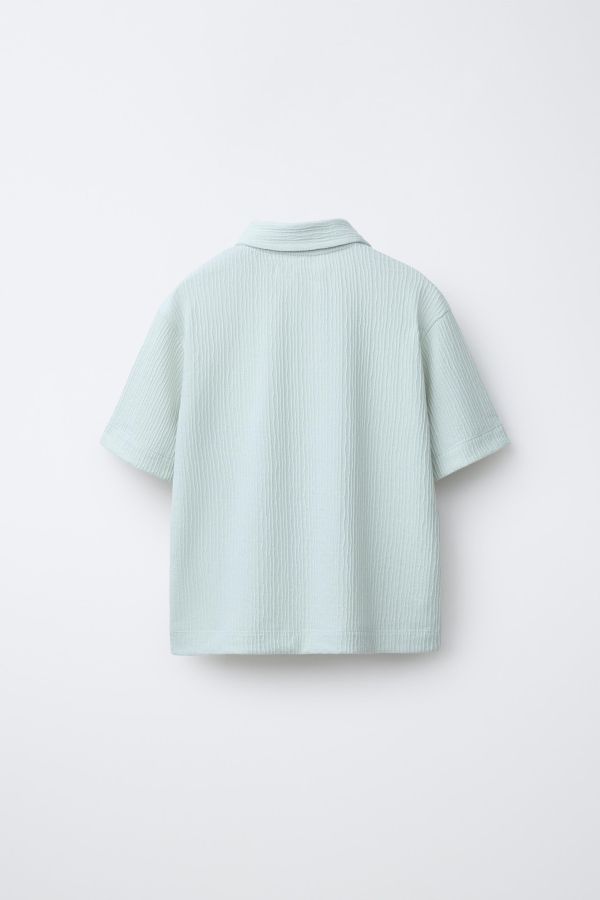 TEXTURED POLO SHIRT AND BERMUDA SHORTS SET