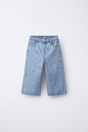 EMBROIDERED CULOTTE JEANS