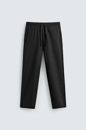 RELAXED FIT COTTON BLEND PANTS