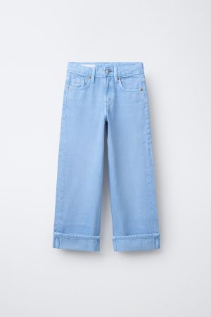 FOLD-UP WIDE LEG JEANS