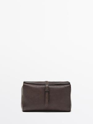 Nappa leather travel toiletry bag
