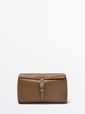 Nappa leather travel toiletry bag