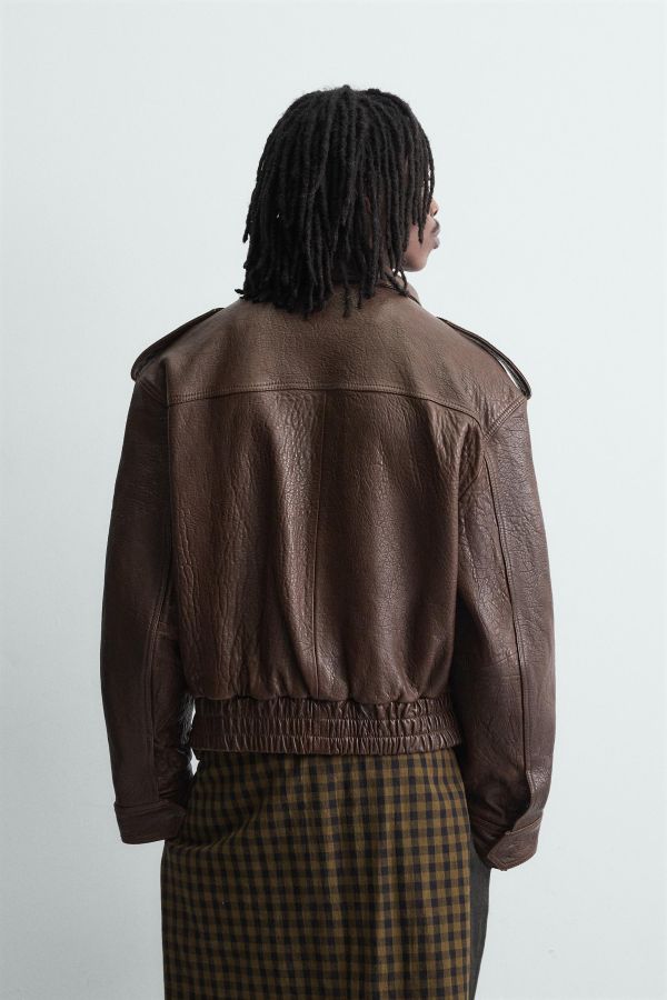 OVERSIZED LEATHER BIKER JACKET