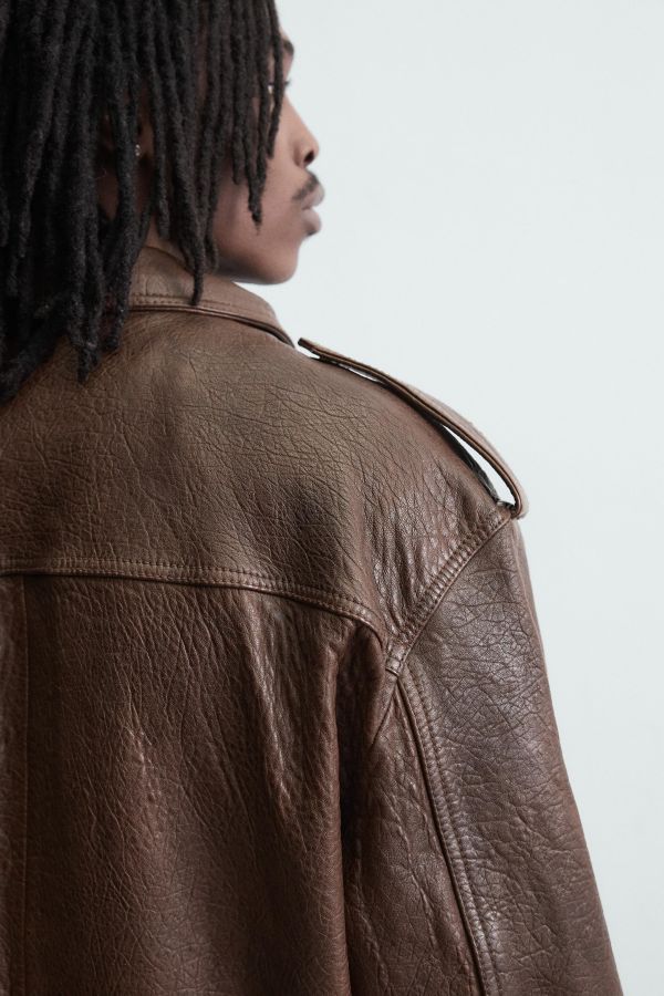 OVERSIZED LEATHER BIKER JACKET