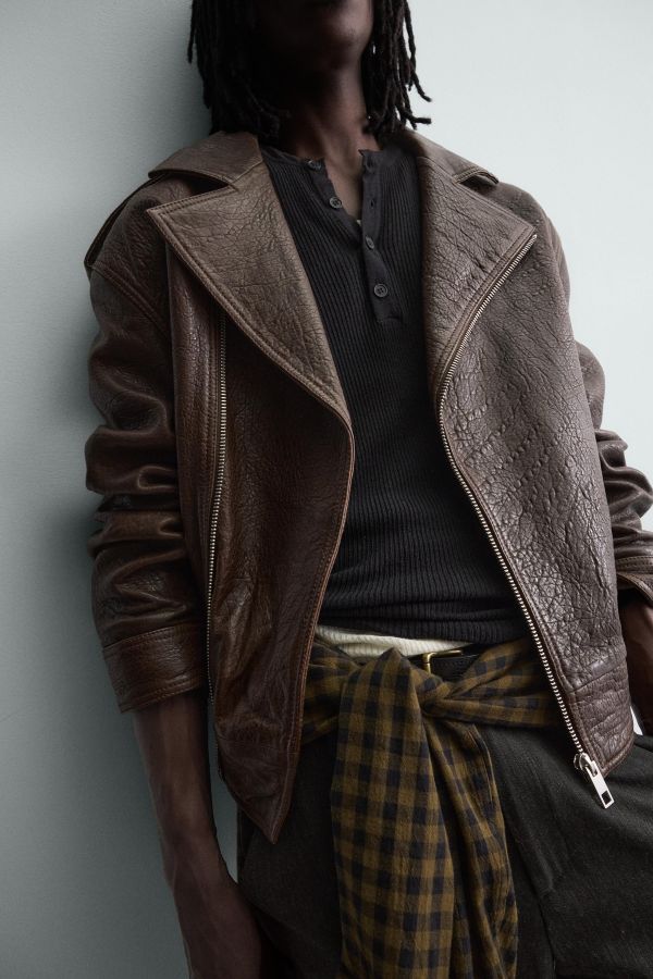 OVERSIZED LEATHER BIKER JACKET