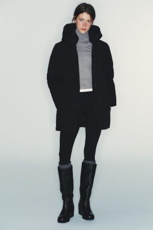 WATER REPELLENT WINDPROOF PUFFER JACKET WITH HOODIE