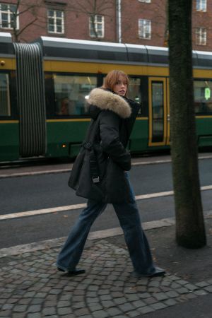 WATER AND WIND PROTECTION FUR-EFFECT PUFFER ANORAK