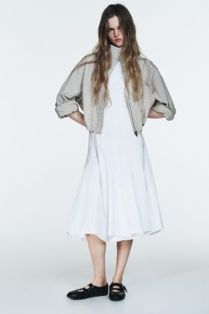 GODET HALTER MIDI DRESS