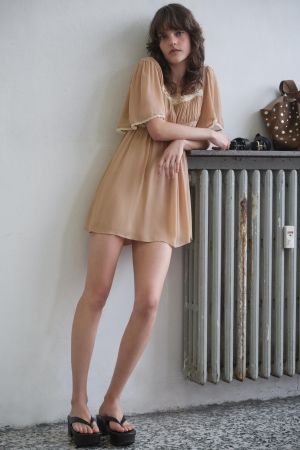 CONTRAST LACE COMBINATION DRESS