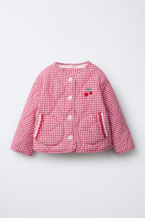 GINGHAM CHECK QUILTED JACKET