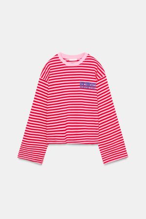 STRIPED TEXT T-SHIRT