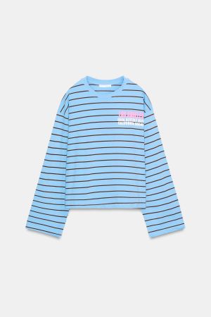 STRIPED TEXT T-SHIRT