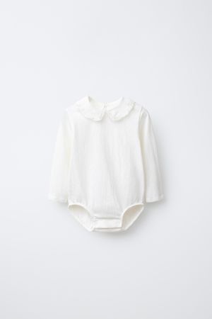 SWISS EMBROIDERED PETER PAN COLLAR BODYSUIT
