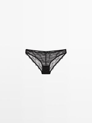 Lace briefs with blonde lace detail