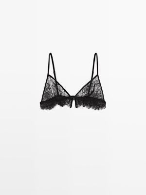 Lace cotton blend bralette