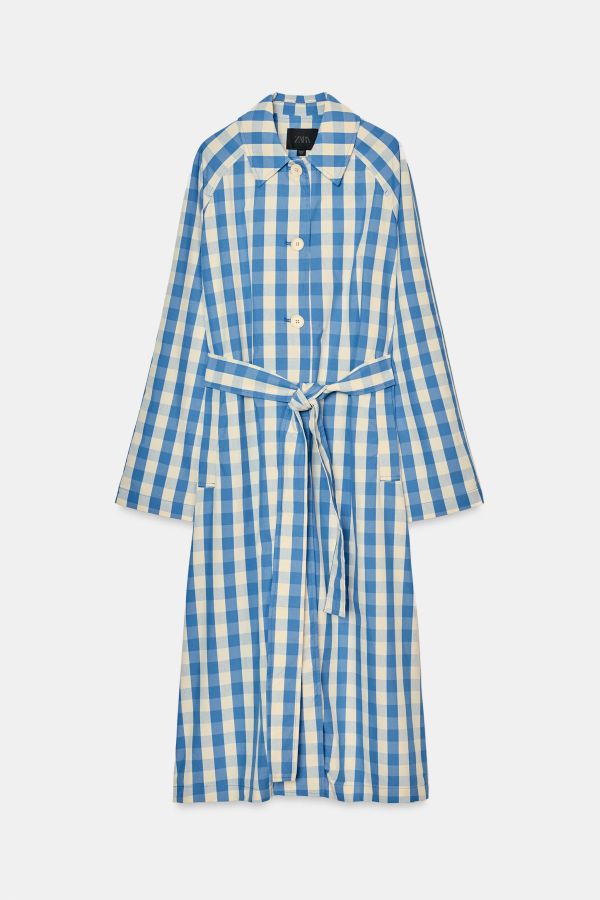 GINGHAM TRENCH COAT